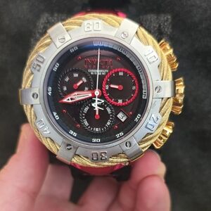 Invicta Gold and Red Chronograph Watch